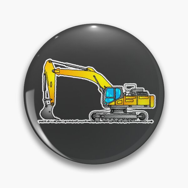 Item preview, Yellow Tracked Excavator Construction Vehicle Illustration designed and sold by themagiccrayons.