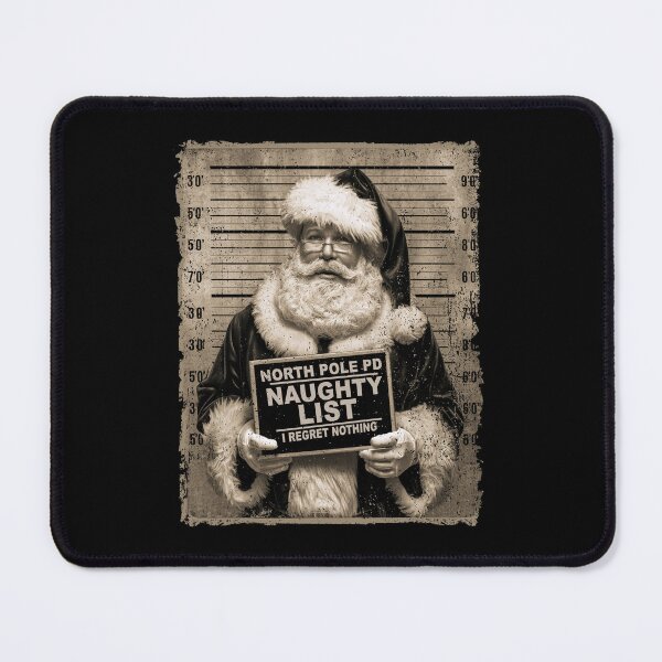 Item preview, North Pole PD Santa Mugshot Naughty List I Regret Nothing designed and sold by Ortigzitoun.