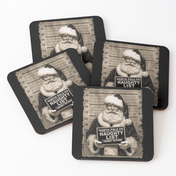 Item preview, North Pole PD Santa Mugshot Naughty List I Regret Nothing designed and sold by Ortigzitoun.