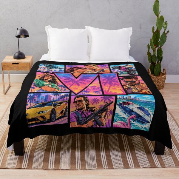Item preview, Outlaw Romance Neon Vice City Skyline designed and sold by Bonahelia.