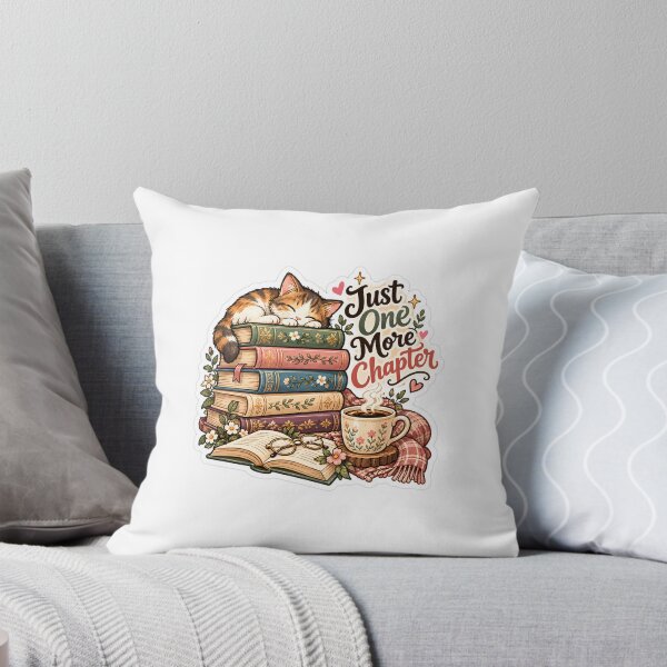Item preview, Just One More Chapter Cute Bookworm Reading Lover Sticker designed and sold by SlapHappyArt.