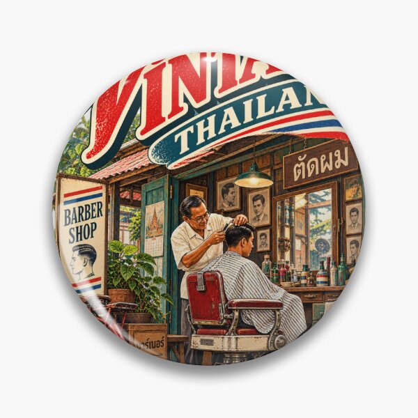 Item preview, Vintage Thai Barber Shop – Classic Old Thailand Barbershop designed and sold by Pali's shop.