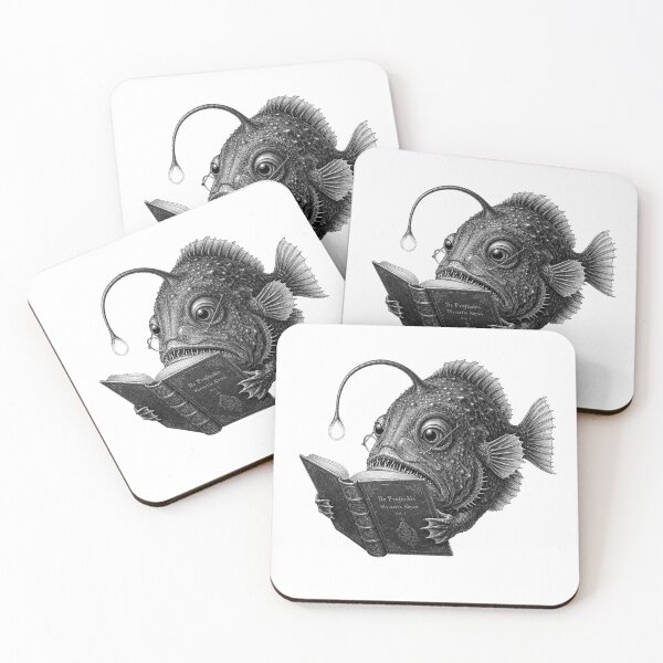 Item preview, Deep Sea Anglerfish Reading Book Dark Academia Introvert designed and sold by CoolCrazyChaos.