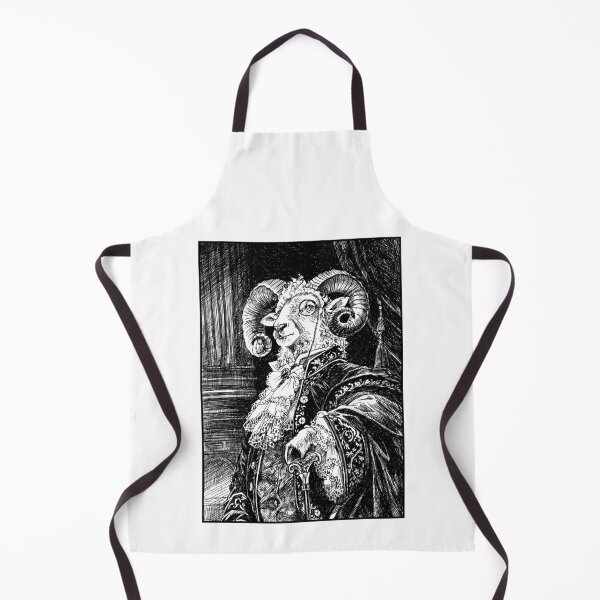 Item preview, Victorian Ram Portrait – Black and White Ink Illustration designed and sold by Ekaterina Biserova.