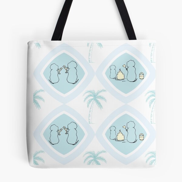 Item preview, Doggie beach day sandcastle in greens designed and sold by Quiet Waters Design.