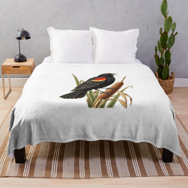 Item preview, Red-winged Blackbird on Cattail designed and sold by OddlyNatural.