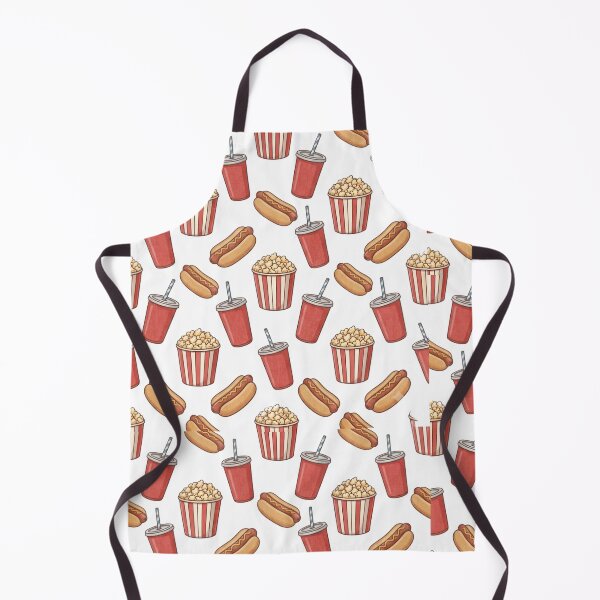 Item preview, Movie Night Snacks Popcorn Hot Dog Soda Retro Fast Food Seamless Pattern Design designed and sold by Bhaskar Digital Art.