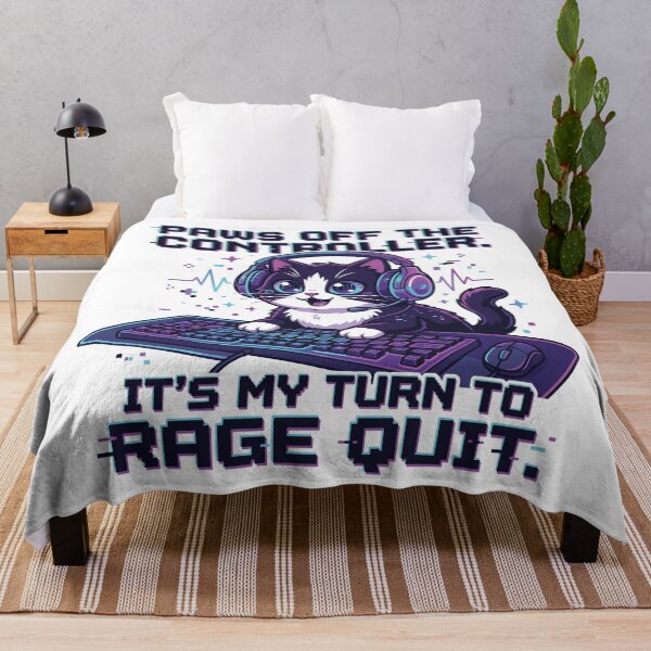 Item preview, Paws Off The Controller My Turn To Rage Quit - Funny Gamer Cat designed and sold by azzam-13.