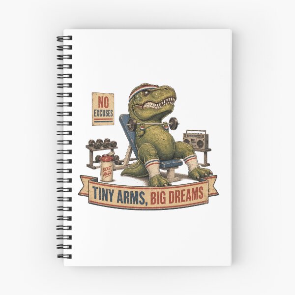Item preview, Funny T-Rex Bench Press Tiny Arms Big Dreams Gym Humor designed and sold by CoolCrazyChaos.