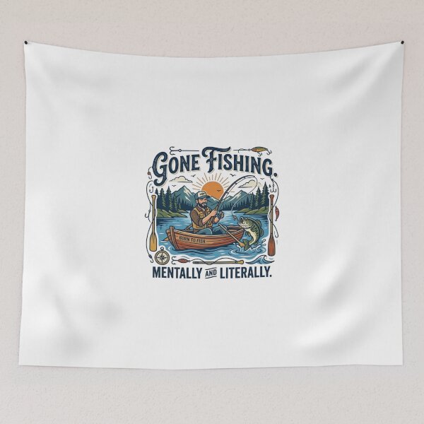 Item preview, Gone Fishing Mentally and Literally designed and sold by Urban Clothes Market.