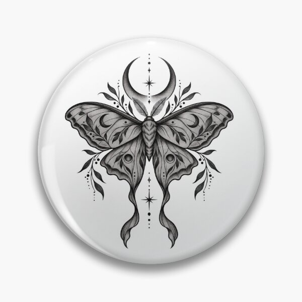 Item preview, Moth with crescent moon designed and sold by OddlyNatural.