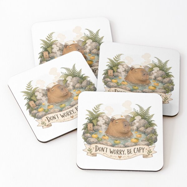 Item preview, Chill Capybara Don't Worry Be Capy Self Care Positive Vibes designed and sold by CoolCrazyChaos.