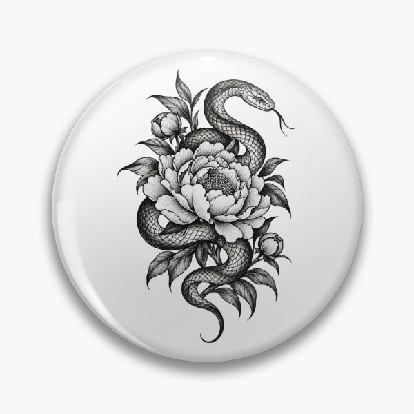 Item preview, Snake around peony designed and sold by OddlyNatural.