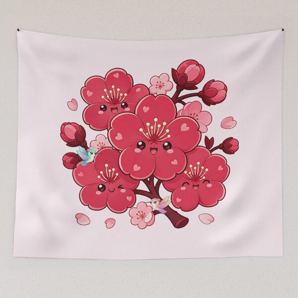 Item preview, Cute Cherry Blossoms and Hummingbirds designed and sold by Rosie's Wildflower Boutique.