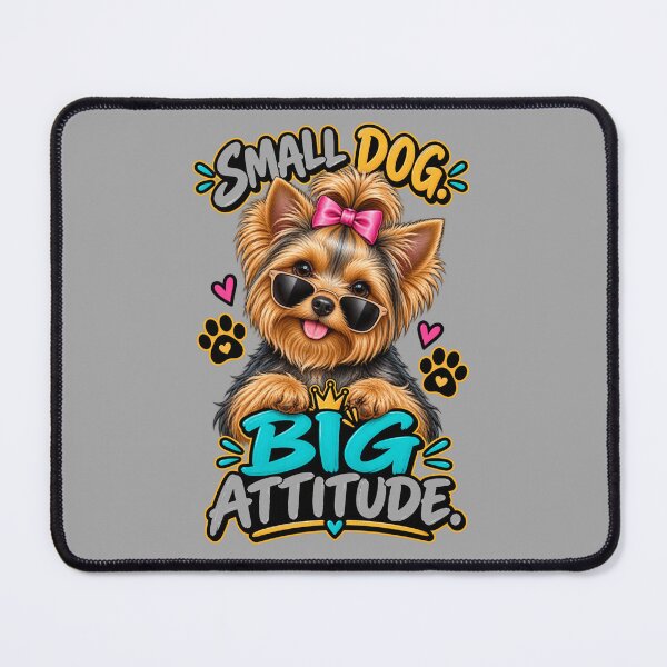 Item preview, Small Dog Big Attitude - Cool Yorkie With Sunglasses Cute Puppy designed and sold by Yorkie Magic Studio .