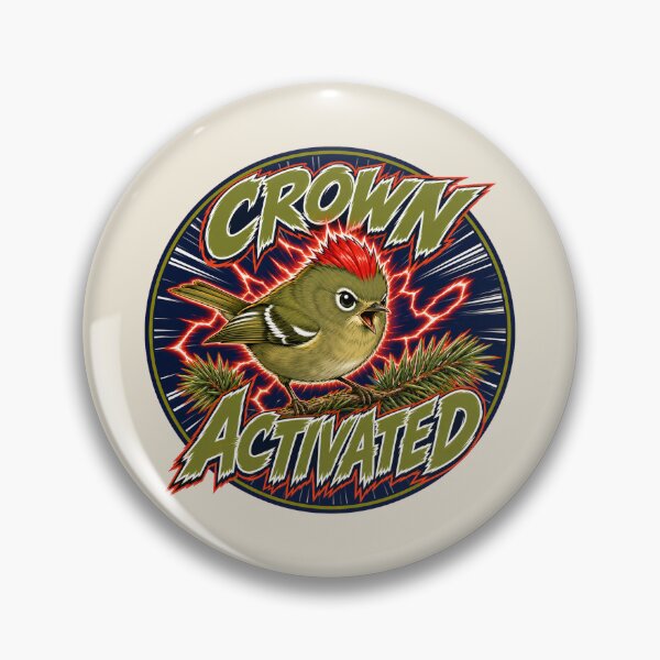 Item preview, Ruby Crowned Kinglet Crown Activated Anime Power Up Funny Bird designed and sold by shifumart.
