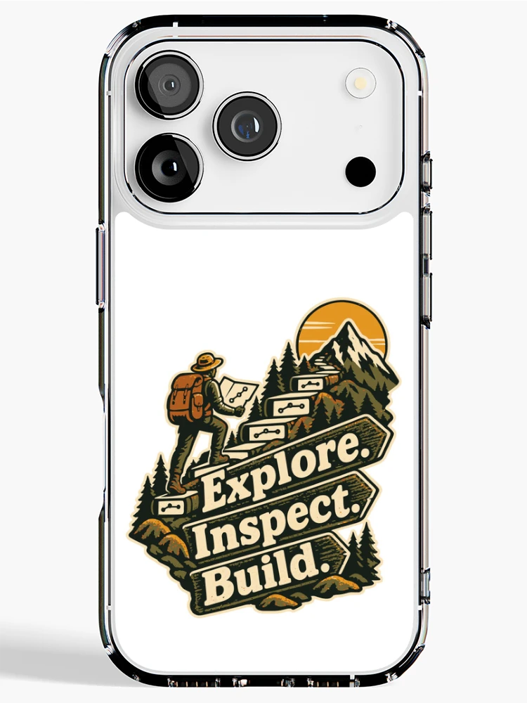 Thumbnail 1 of 5, iPhone Case, Explore Inspect Build Repository Expedition Graphic designed and sold by ThreadQuirk.