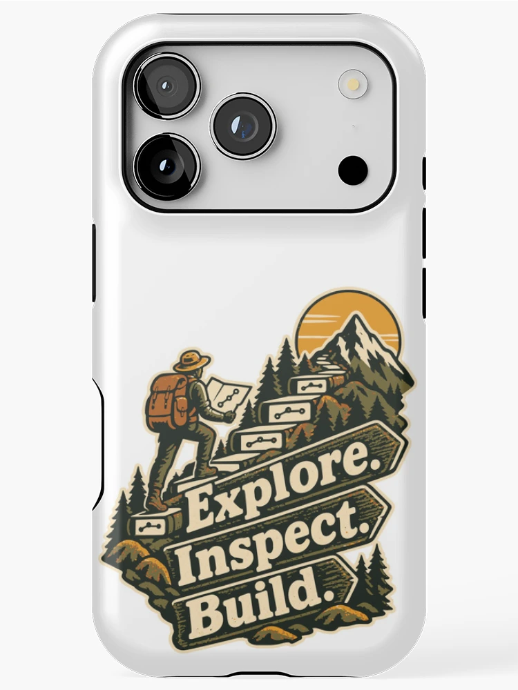 Thumbnail 1 of 4, iPhone Case, Explore Inspect Build Repository Expedition Graphic designed and sold by ThreadQuirk.