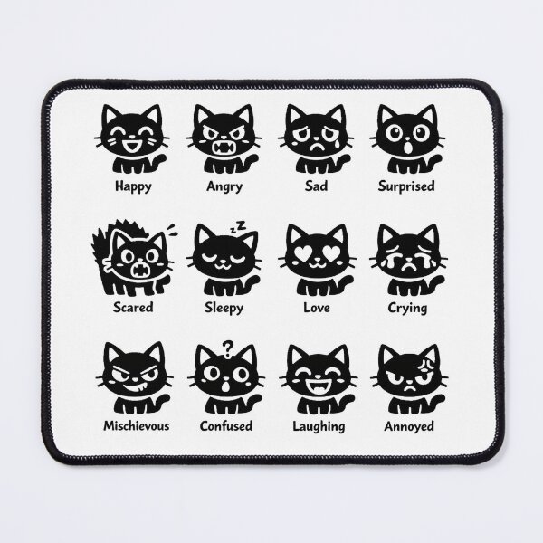 Item preview, Cute Black Cat Emoji Emotions Sticker Sheet designed and sold by FestivityFinds.