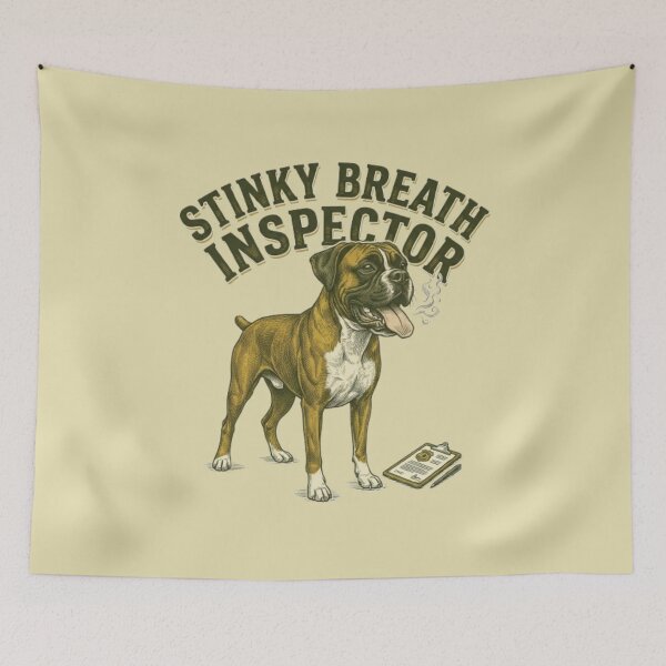 Item preview, Stinky Breath Inspector Funny Gross Dog Boxer Lover Gift Humor  designed and sold by FurRealStudioCo.