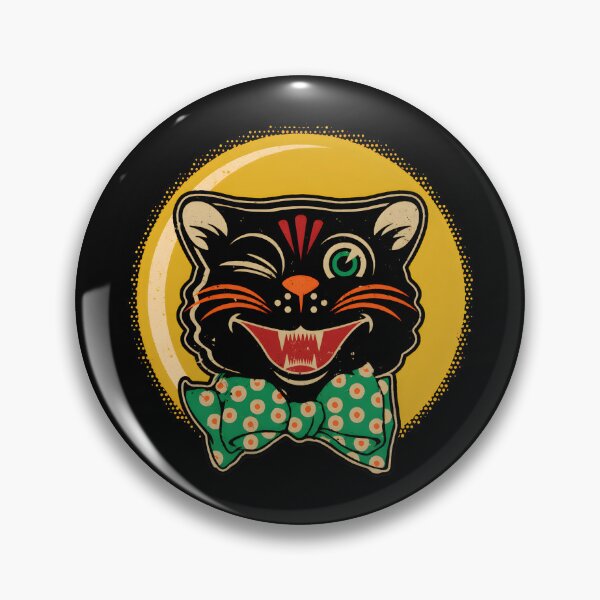 Item preview, Retro Winking Black Cat Vintage Polka Dot Bowtie Art designed and sold by Dmo3HarkoArt.