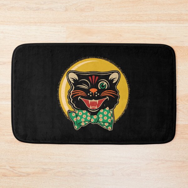 Item preview, Retro Winking Black Cat Vintage Polka Dot Bowtie Art designed and sold by Dmo3HarkoArt.