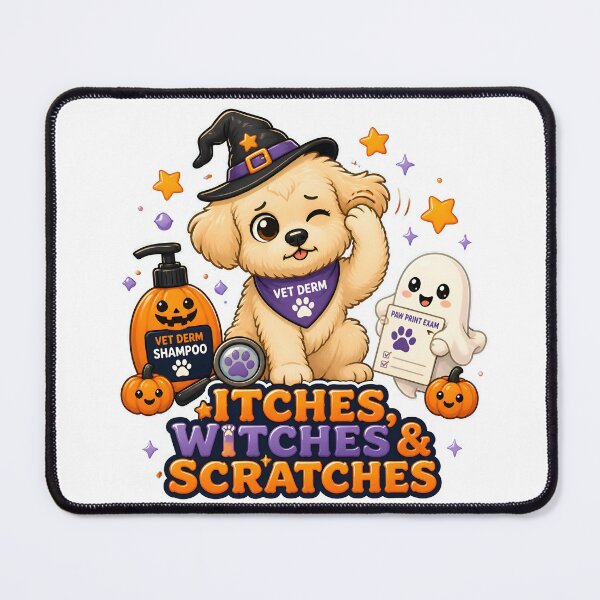 Item preview, Itches, Witches & Scratches – Funny Veterinary Dermatology Halloween Design designed and sold by Bettybee00.