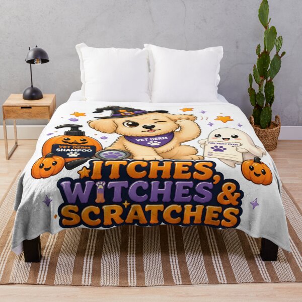 Artikelvorschau, Juckreiz, Hexen & Kratzer – Lustiges Halloween-Design für Tierärzte und Dermatologen entworfen und verkauft von Bettybee00.