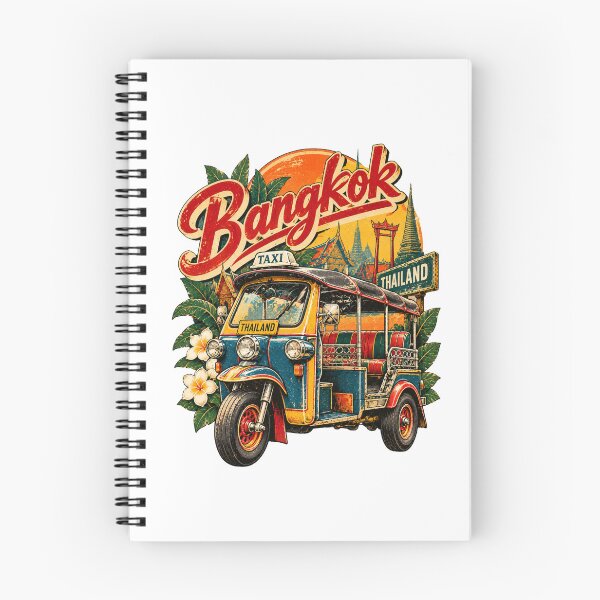 Item preview, Retro Bangkok Tuk Tuk – Vintage Thailand Taxi Illustration designed and sold by Pali's shop.