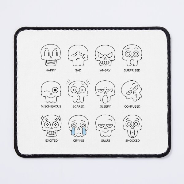 Item preview, Cute Skull Emotions Mood Chart – Funny Minimalist Halloween Skull Face Expression designed and sold by FestivityFinds.