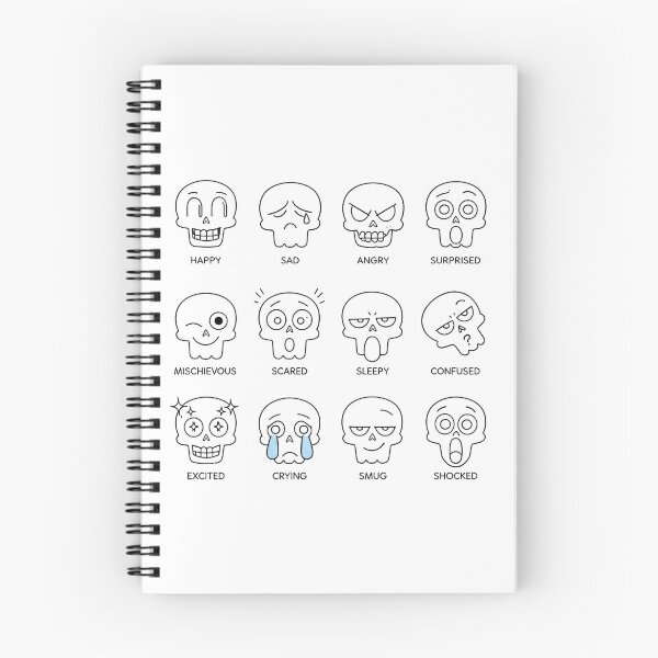 Item preview, Cute Skull Emotions Mood Chart – Funny Minimalist Halloween Skull Face Expression designed and sold by FestivityFinds.