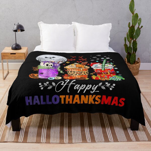 Item preview, Happy Hallothanksmas Wine Halloween Thanksgiving Christmas designed and sold by Altenpendinton.