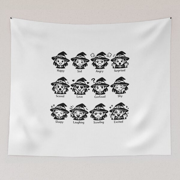 Item preview, Cute Witch Emotions Mood Chart – Kawaii Halloween Witch Face Expression designed and sold by FestivityFinds.