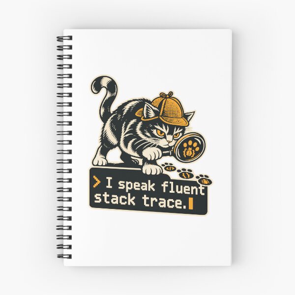 Item preview, I Speak Fluent Stack Trace Detective Cat designed and sold by ThreadQuirk.
