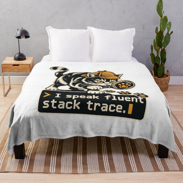 Item preview, I Speak Fluent Stack Trace Detective Cat designed and sold by ThreadQuirk.