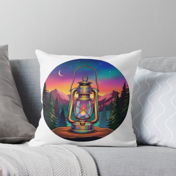 Item preview, Vintage Camping Lantern in Wilderness Mountain  designed and sold by GabeMountainArt.