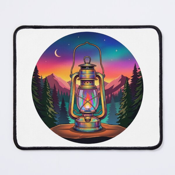 Item preview, Vintage Camping Lantern in Wilderness Mountain  designed and sold by GabeMountainArt.