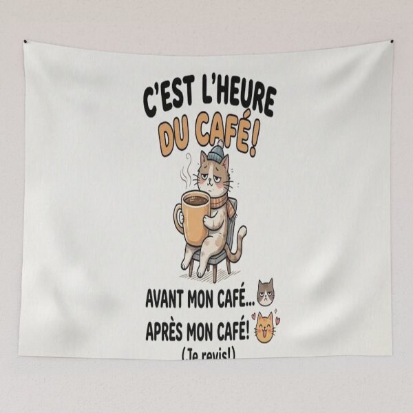 Item preview, It's Coffee Time – Tired Cat and Café Humor designed and sold by GrafikShopCo.