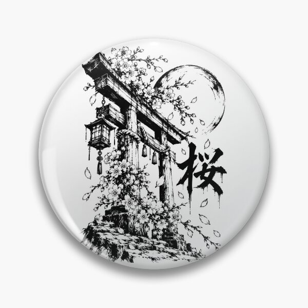 Item preview, Ink Torii Under the Sakura Moon designed and sold by bapupa.