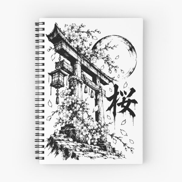 Item preview, Ink Torii Under the Sakura Moon designed and sold by bapupa.
