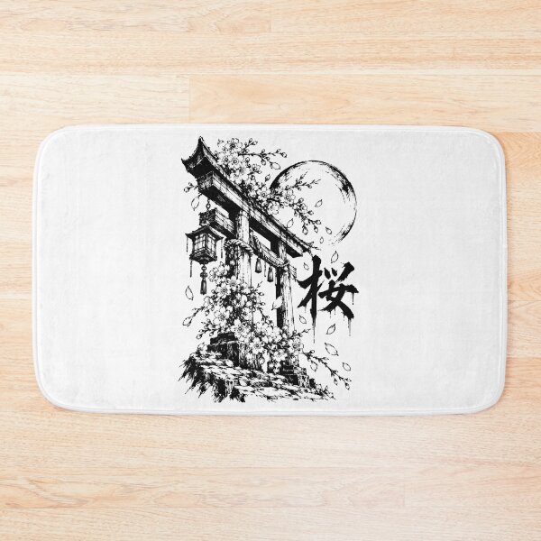 Item preview, Ink Torii Under the Sakura Moon designed and sold by bapupa.