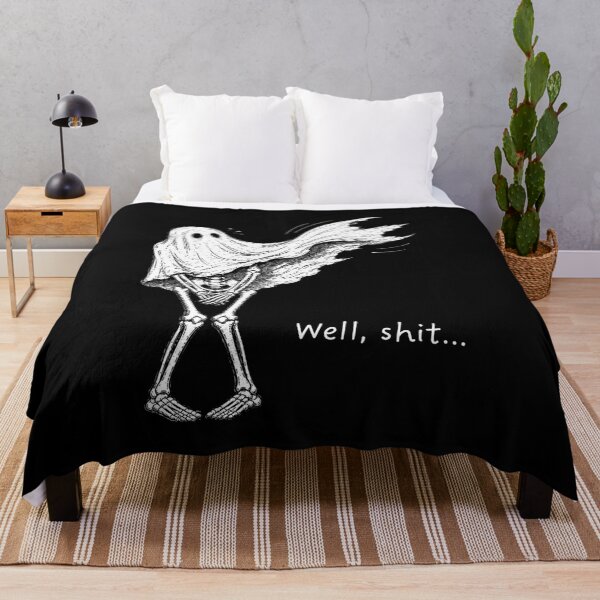 Item preview, Funny Skeleton Ghost Wind Blow Sheet Well Shit Halloween designed and sold by OMITTEROMINOUS.