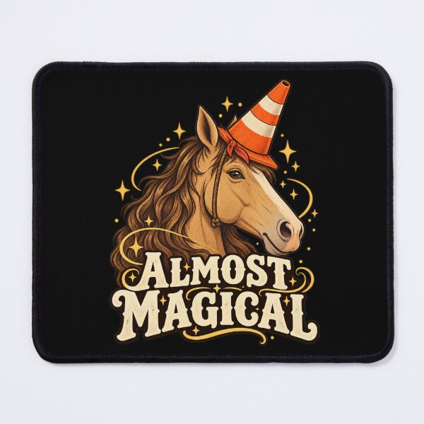 Item preview, Almost Magical Funny Horse Cone Hat Unicorn Meme designed and sold by MaskedTarget.