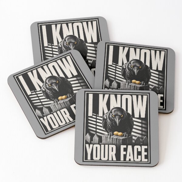 Item preview, American Crow I Know Your Face Film Noir Smart Bird Art designed and sold by shifumart.