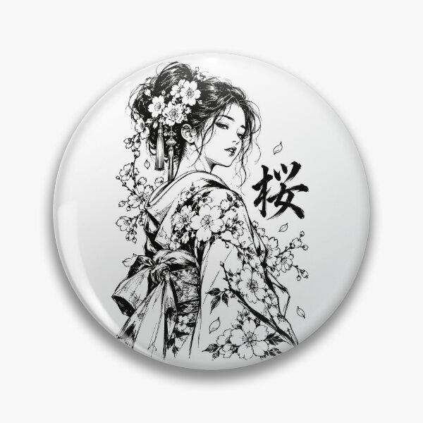 Item preview, Elegant Japanese Sakura Kimono Portrait designed and sold by bapupa.