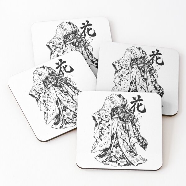 Item preview, Monochrome Japanese Sakura Kimono with Kanji designed and sold by bapupa.