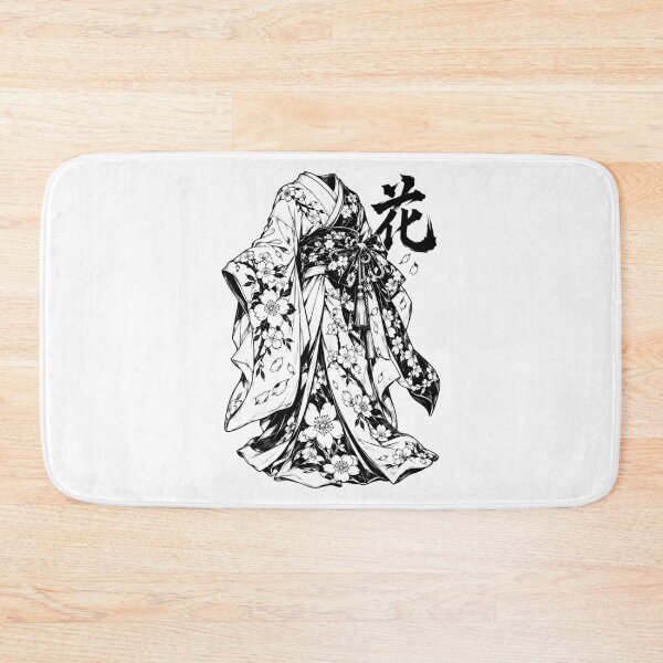 Item preview, Monochrome Japanese Sakura Kimono with Kanji designed and sold by bapupa.