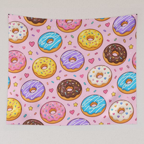 Artikelvorschau, Niedliches Cartoon-Donut-Streusel-Dessert-Kinderzimmer-Nahtloses Muster entworfen und verkauft von Shivora Studio.