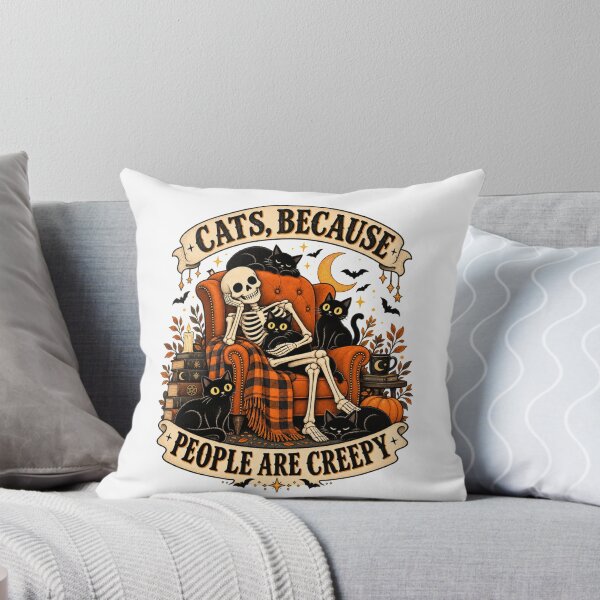Item preview, Cats Because People Are Creepy Funny Halloween Skeleton Cat Lover designed and sold by MaskedTarget.