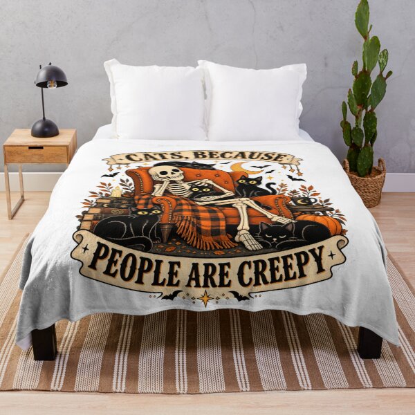 Item preview, Cats Because People Are Creepy Funny Halloween Skeleton Cat Lover designed and sold by MaskedTarget.